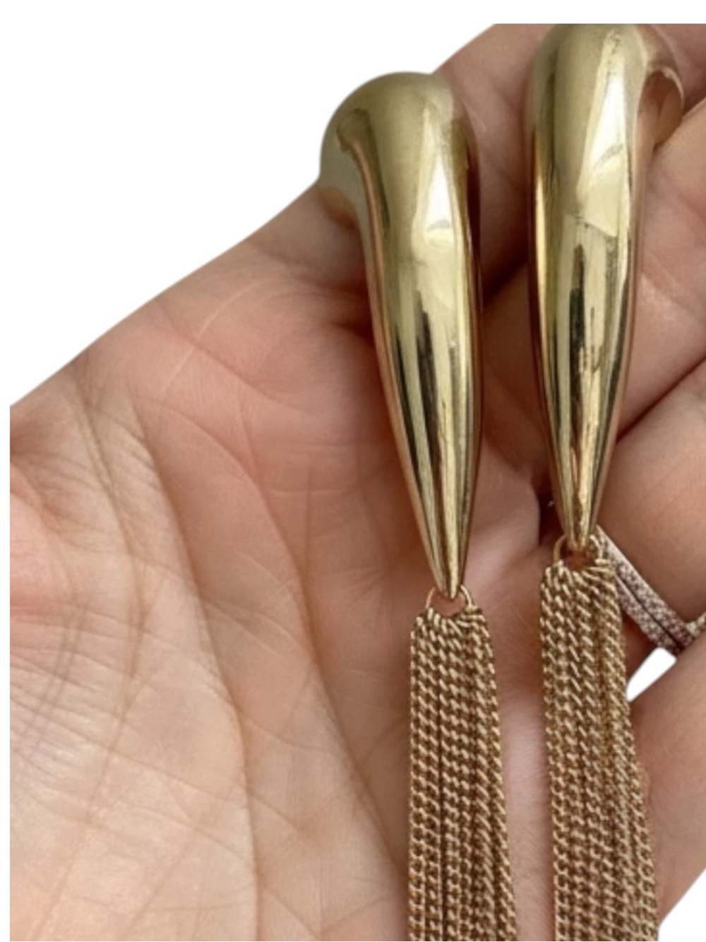 Bansri Mehta Gold Tassel Waterfall Statement Ring EUC - Picture 6 of 10